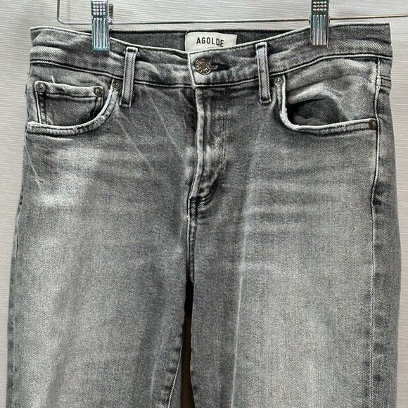 Agolde Jeans Womens 26 Sophe High Rise Skinny Cotton Stretch Pockets Gray - Picture 2 of 10